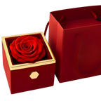 Caja Rosa Real Preservada + Collar Corazón de iniciales